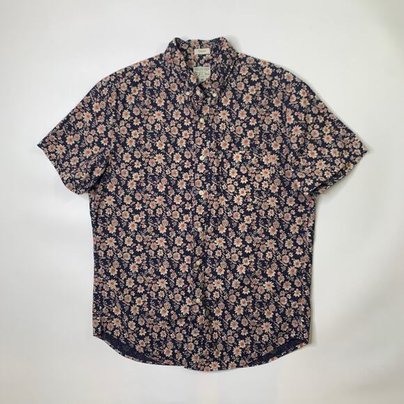 J Crew Shirt Mens M Medium Classic Fit Organic Cotton Stretch Secret Wash Floral - Picture 2 of 10